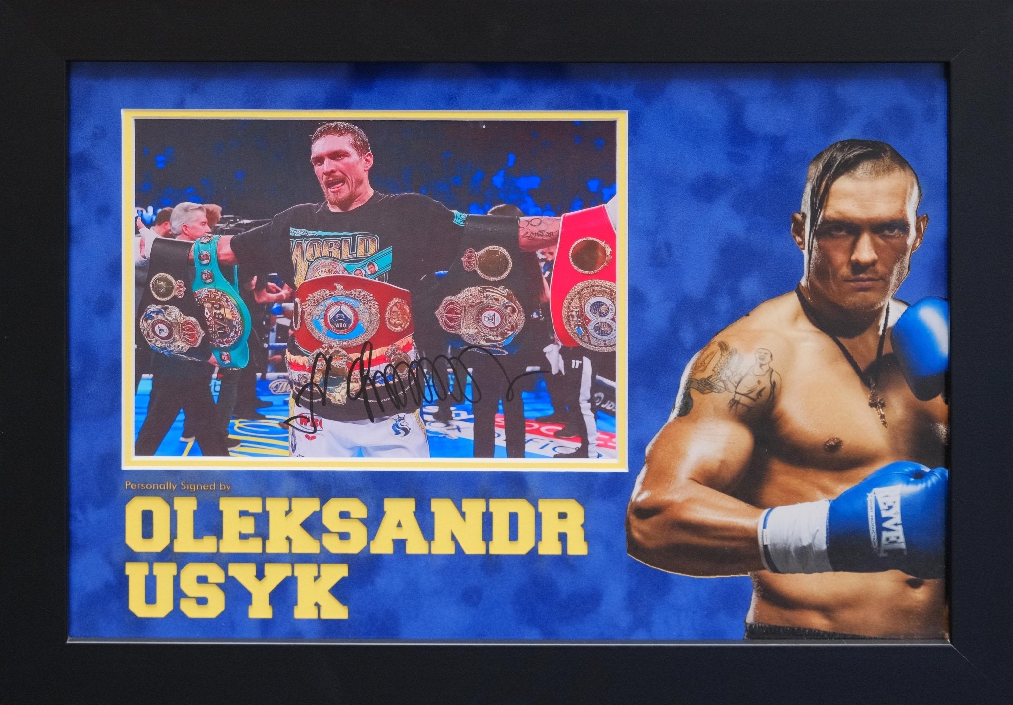 Usyk Signed Photograph Display - Memorabilia Framers Shop